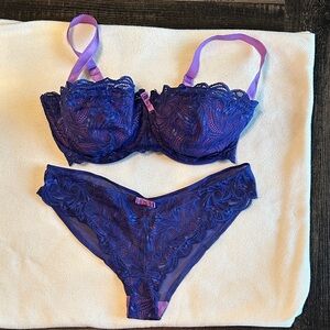 Elegant Purple Lace Lingerie Set